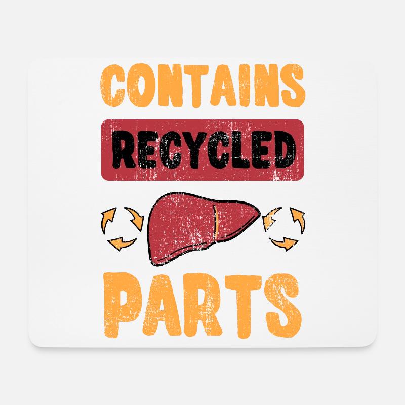 Contains Recycled Parts - Mousepad (Querformat) - Weiß