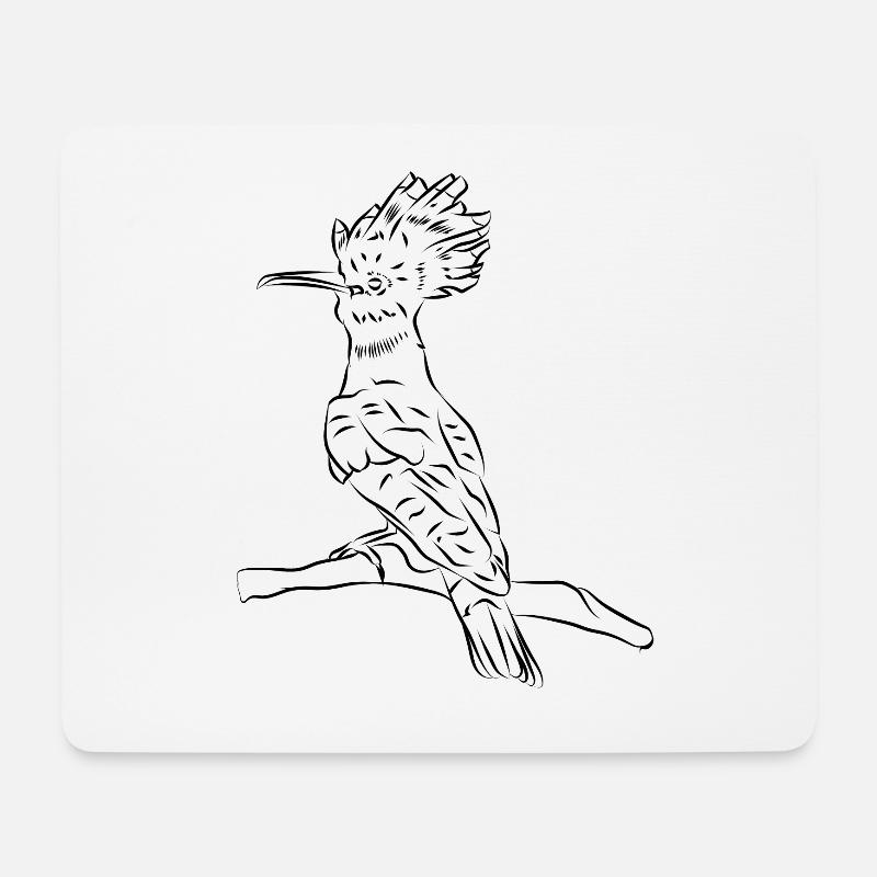 Wiedehopf Vogel Natur Schutz - Mousepad (Querformat) - Weiß