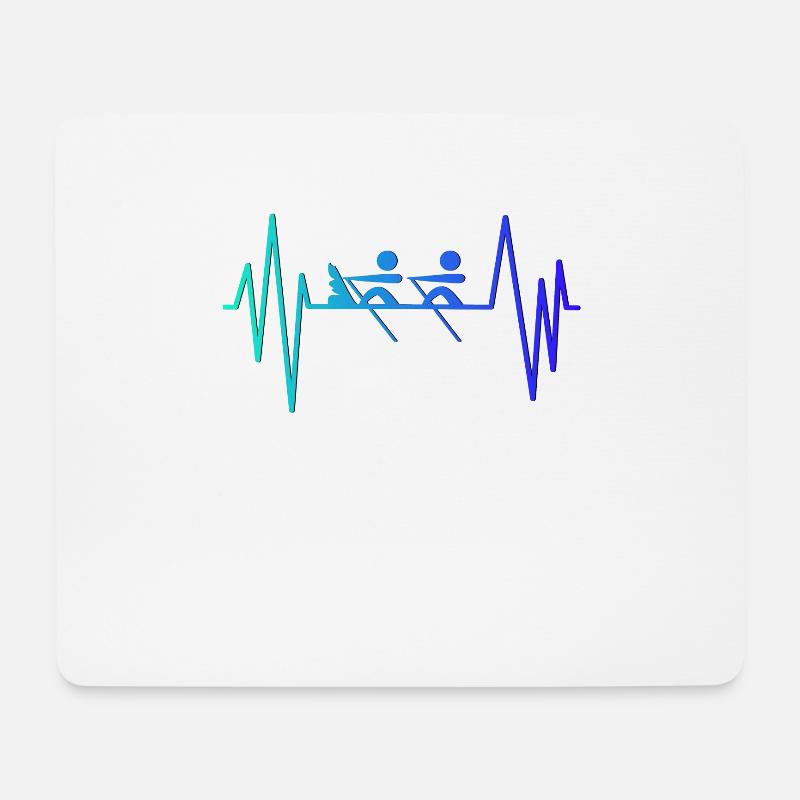 Herzschlag eines Ruderer - Mousepad (Querformat) - Weiß
