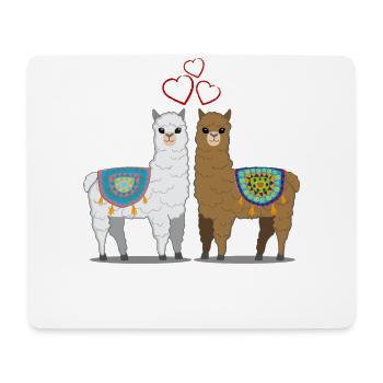 Cadeau d'alpaga lama pour femmes, hommes et enfants - Tapis de souris (format paysage) - blanc - Devant