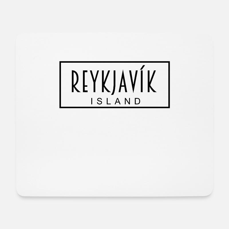 Reykjavik Island - Mousepad (Querformat) - Weiß