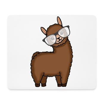 Llama Alpaca Clever Gift Women Men Children - Mouse Pad (horizontal) - white - Front