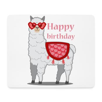 Lama alpaga cadeau d'anniversaire femmes hommes enfants - Tapis de souris (format paysage) - blanc - Devant