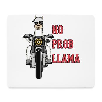 Lama Alpaka Motorrad Geschenk Damen Herren Kinder - Mousepad (Querformat) - Weiß - Vorne