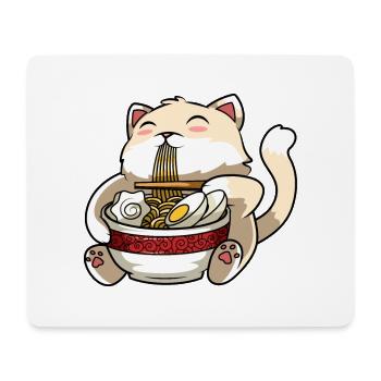 Ramen Katze - Mousepad (Querformat) - Weiß - Vorne
