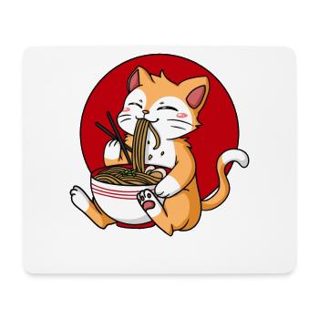 Ramen Katze - Mousepad (Querformat) - Weiß - Vorne