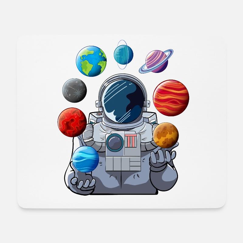 Jongleur planète astronaute - Tapis de souris (format paysage) - blanc