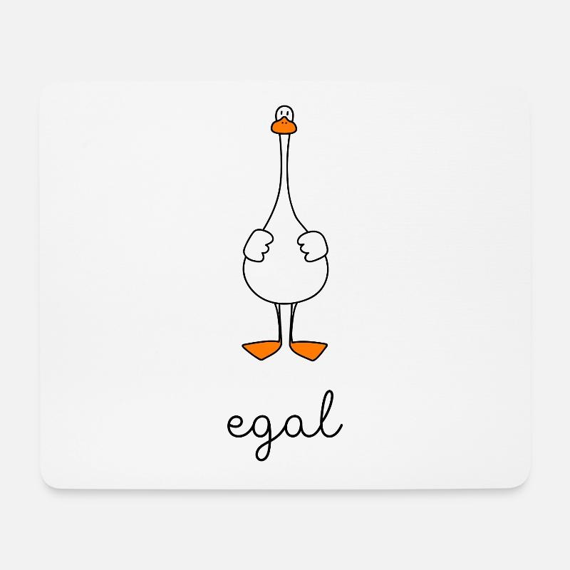 Gans ganz egal - Mousepad (Querformat) - Weiß
