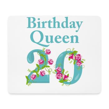 Cadeau d'anniversaire femme 20 ans anniversaire reine - Tapis de souris (format paysage) - blanc - Devant