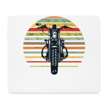 Motorrad Biker Retro Design Herren Damen Kinder - Mousepad (Querformat) - Weiß - Vorne