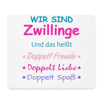 Zwillinge Geschenk Mädchen Jungen Kinder - Mousepad (Querformat) - Weiß - Vorne