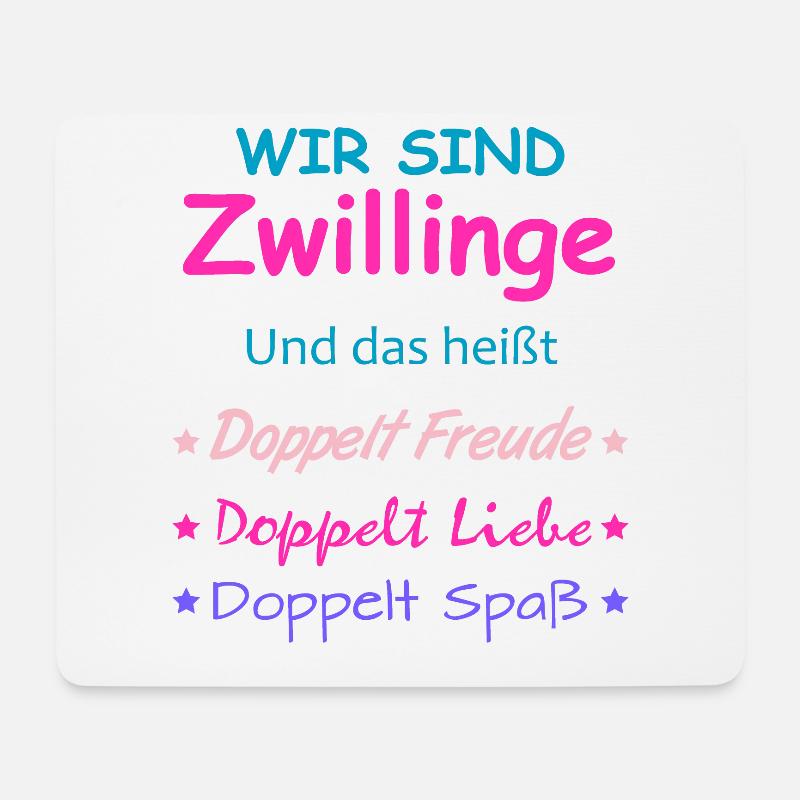 Zwillinge Geschenk Mädchen Jungen Kinder - Mousepad (Querformat) - Weiß