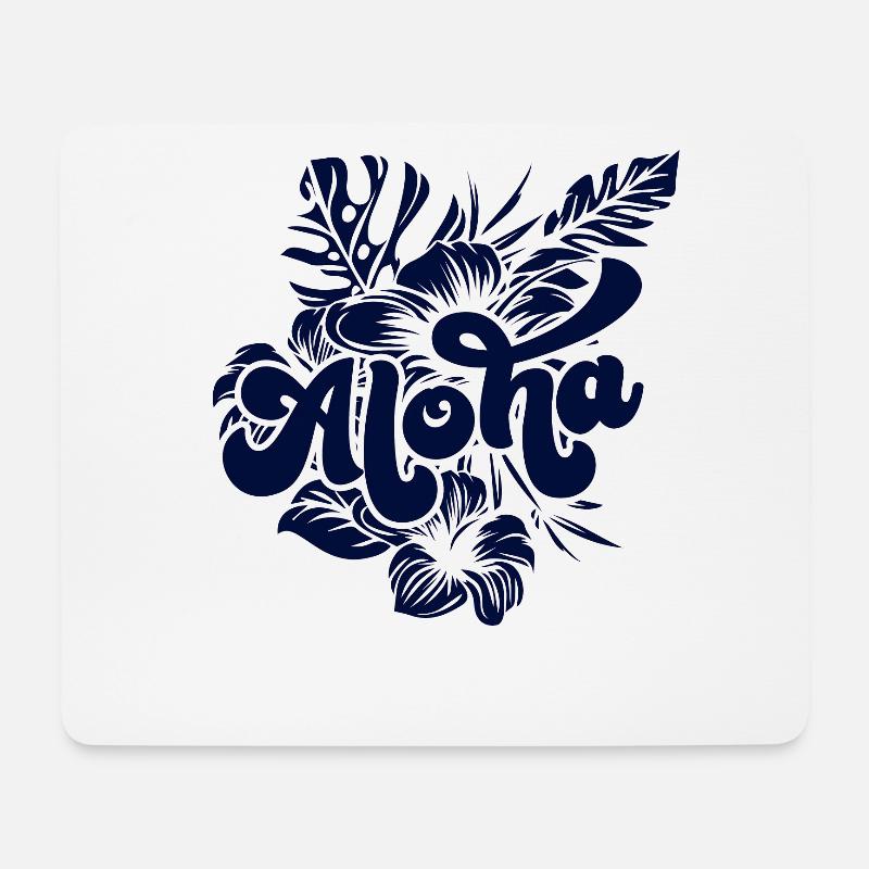Aloha Hibiscus Hawaii - Mousepad (Querformat) - Weiß