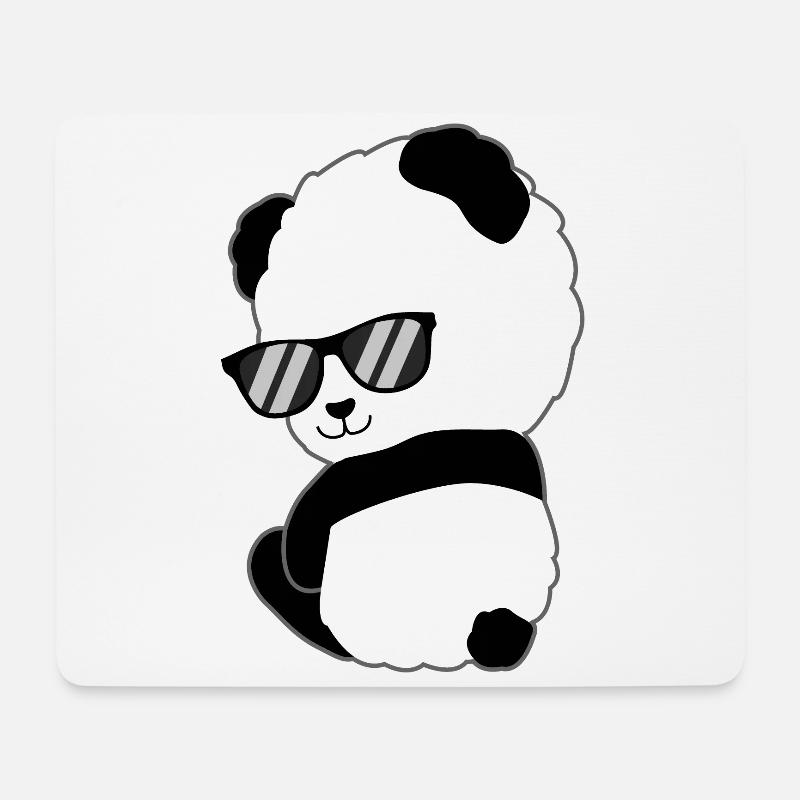 Niedlicher Panda Sonnenbrille Geschenk Pandabär - Mousepad (Querformat) - Weiß