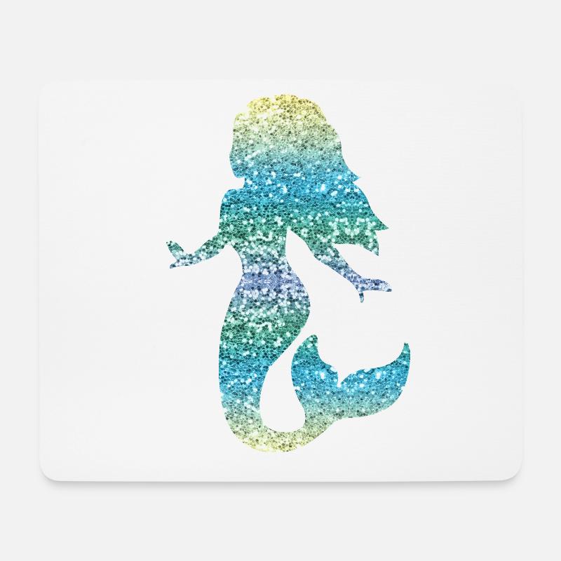 Meerjungfrau Frauen Mädchen Geschenk Nixe Glitzer - Mousepad (Querformat) - Weiß