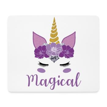 Visage de licorne cadeau magique femmes enfants - Tapis de souris (format paysage) - blanc - Devant