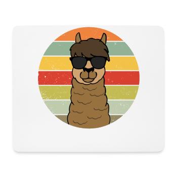 Lama alpaga drôle cadeau femmes hommes enfants - Tapis de souris (format paysage) - blanc - Devant