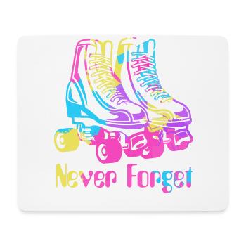 Rollschuhe Never Forget 90er Neunziger Retro - Mousepad (Querformat) - Weiß - Vorne