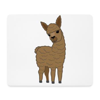 Lama alpaga mignon cadeau femmes hommes enfants - Tapis de souris (format paysage) - blanc - Devant