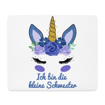 Kleine Schwester Geschenk Einhorn Gesicht - Mousepad (Querformat) - Weiß - Vorne