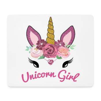 Einhorn Mädchen Geschenkidee Niedlich Blumen - Mousepad (Querformat) - Weiß - Vorne