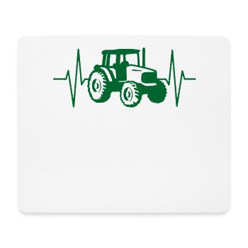 Traktor Trekker EKG Herzschlag Linie Geschenkidee - Mousepad (Querformat) - Weiß - Vorne