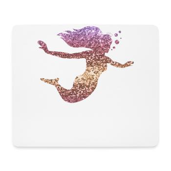Sirène paillettes cadeau femmes filles - Tapis de souris (format paysage) - blanc - Devant