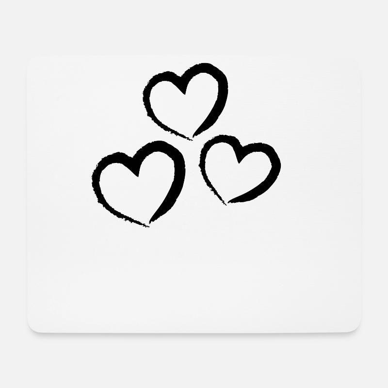 Herzen - Mousepad (Querformat) - Weiß