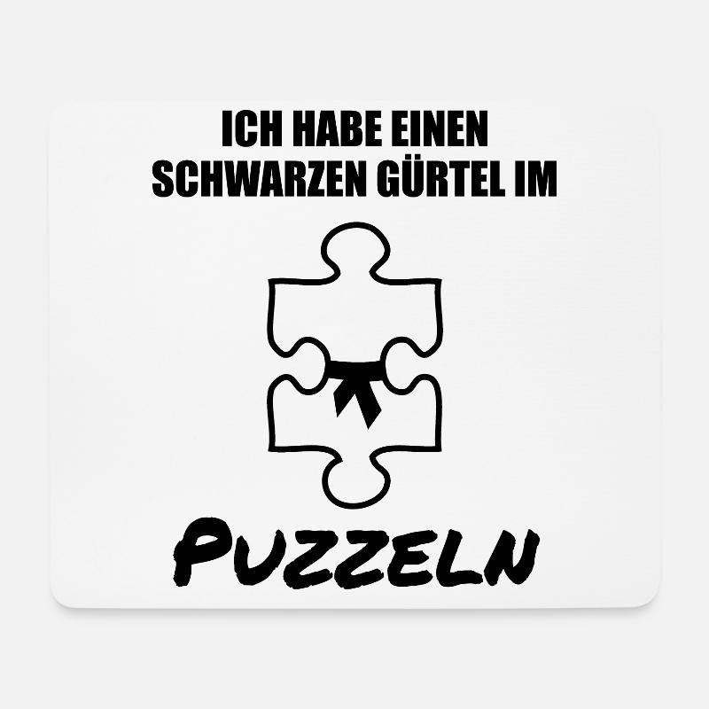 Puzzle Puzzlespiele Liebhaber Spruch Geschenk - Mousepad (Querformat) - Weiß