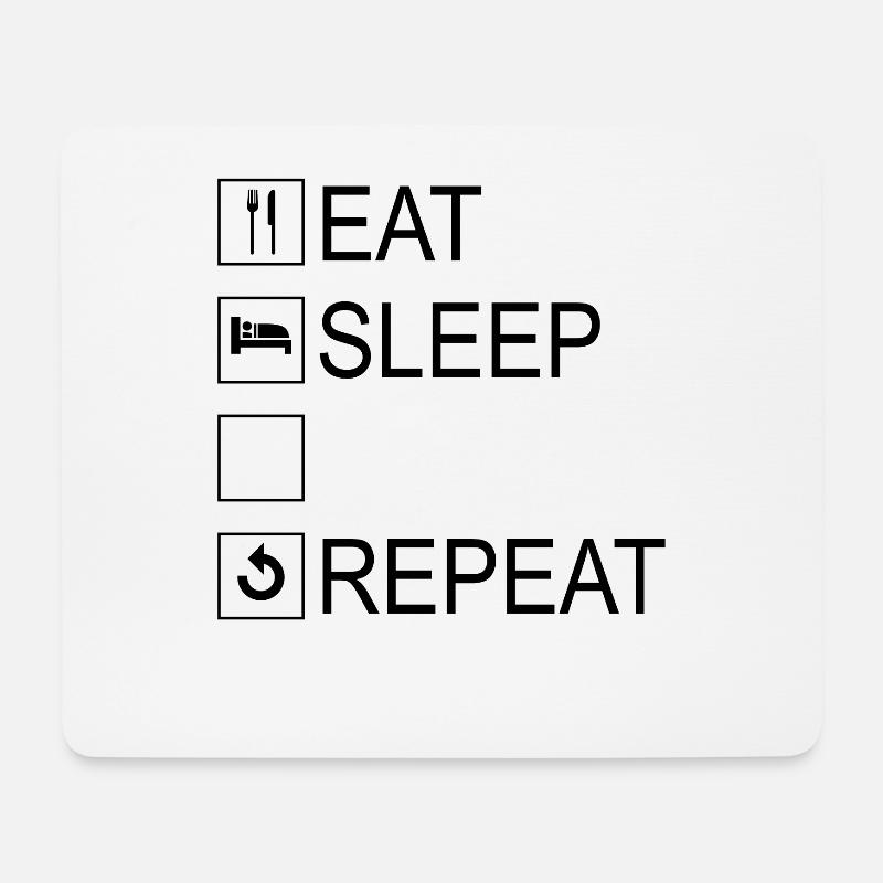 Eat Sleep Repeat Template - Mousepad (Querformat) - Weiß