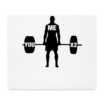 Kreuzheben Kraftsport Bodybuilding Lustig Geschenk - Mousepad (Querformat) - Weiß - Vorne