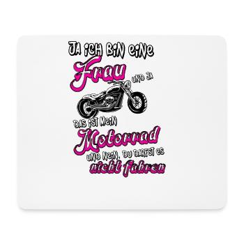 Ja ich bin Ein Frau und Ja das ist mein Motorrad - Mousepad (Querformat) - Weiß - Vorne