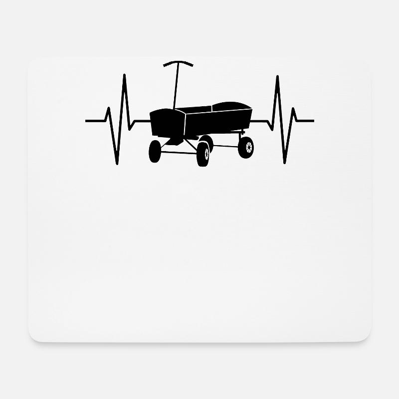 Boßelwagen EKG Herzschlag Linie Outfit Geschenk - Mousepad (Querformat) - Weiß