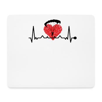 Gleitschirmfliegen Herzschlag Paragleiten EKG Puls - Mousepad (Querformat) - Weiß - Vorne