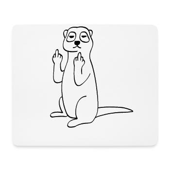 Lustiges Erdmännchen Stinkefinger Witzig Geschenk - Mousepad (Querformat) - Weiß - Vorne