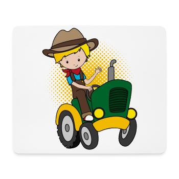 Tractor driver boy farmer farmer kids gift - Mouse Pad (horizontal) - white - Front