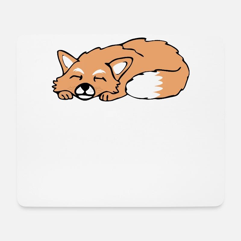 Niedlicher Schlafender Fuchs Schlaf Geschenk - Mousepad (Querformat) - Weiß