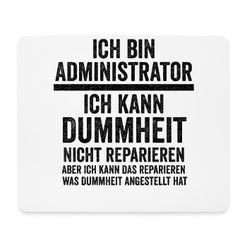 Admin Systemadministrator Lustige Sprüche - Mousepad (Querformat) - Weiß - Vorne