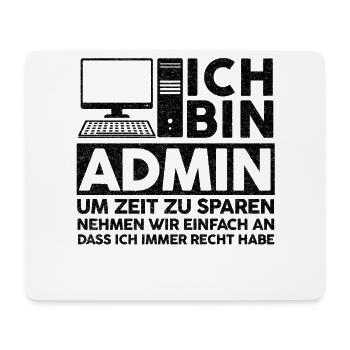 Admin IT Experte Informatik Informatik Lustige Spr - Mousepad (Querformat) - Weiß - Vorne