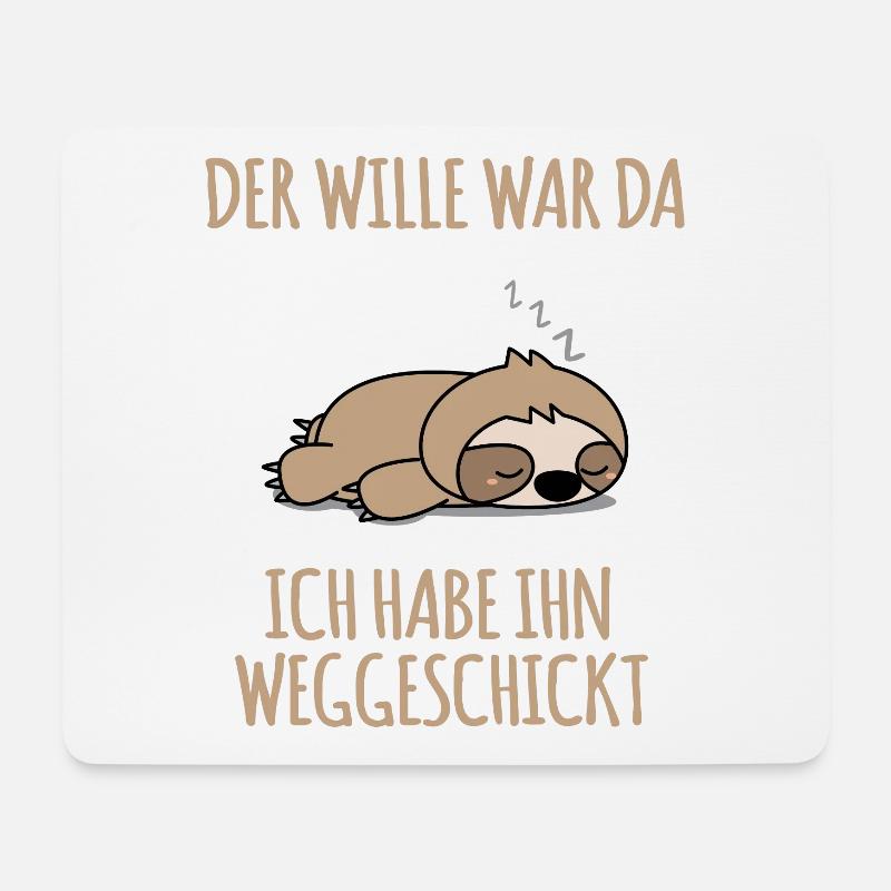 Lustiger Faultier Spruch Arbeitskollege Mitarbeite - Mousepad (Querformat) - Weiß