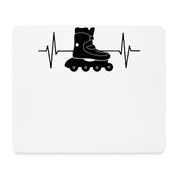 Inlineskaten Geschenk Rollerblading EKG Linie - Mousepad (Querformat) - Weiß - Vorne