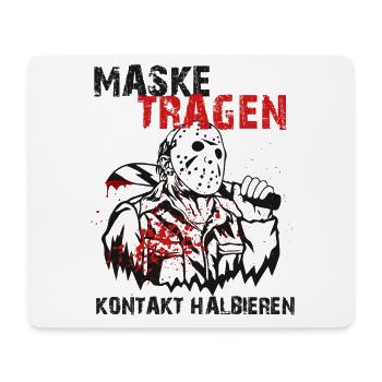 Maske Tragen! Kontakt Halbieren! Coronavirus 2020 - Mousepad (Querformat) - Weiß - Vorne