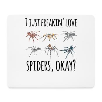 Spider love saying spider breeder breeding - Mouse Pad (horizontal) - white - Front