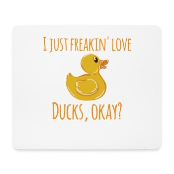 J'adore les canards - Canard de bain amateur de canard - Tapis de souris (format paysage) - blanc - Devant