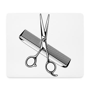 scissors comb stylist icon - Mouse Pad (horizontal) - white - Front