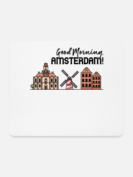 Guten Morgen, Amsterdam! - Mousepad (Querformat) - Weiß