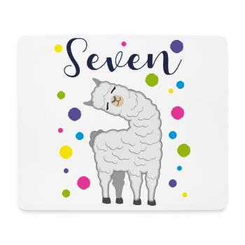 7 ans cadeau d'anniversaire enfants lama alpaga - Tapis de souris (format paysage) - blanc - Devant