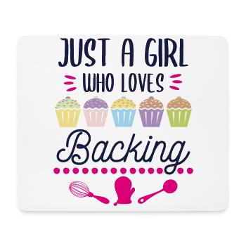 Fille de boulanger pâtissier disant cadeau - Tapis de souris (format paysage) - blanc - Devant