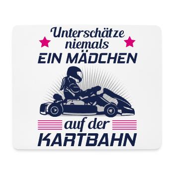 Kart Gokart Kartsport Kartfahrerin Damen Geschenk - Mousepad (Querformat) - Weiß - Vorne