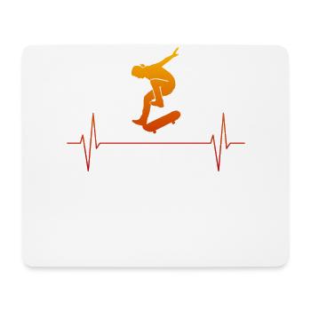 Skateboarder Skater Herzschlag Skate Geschenk - Mousepad (Querformat) - Weiß - Vorne